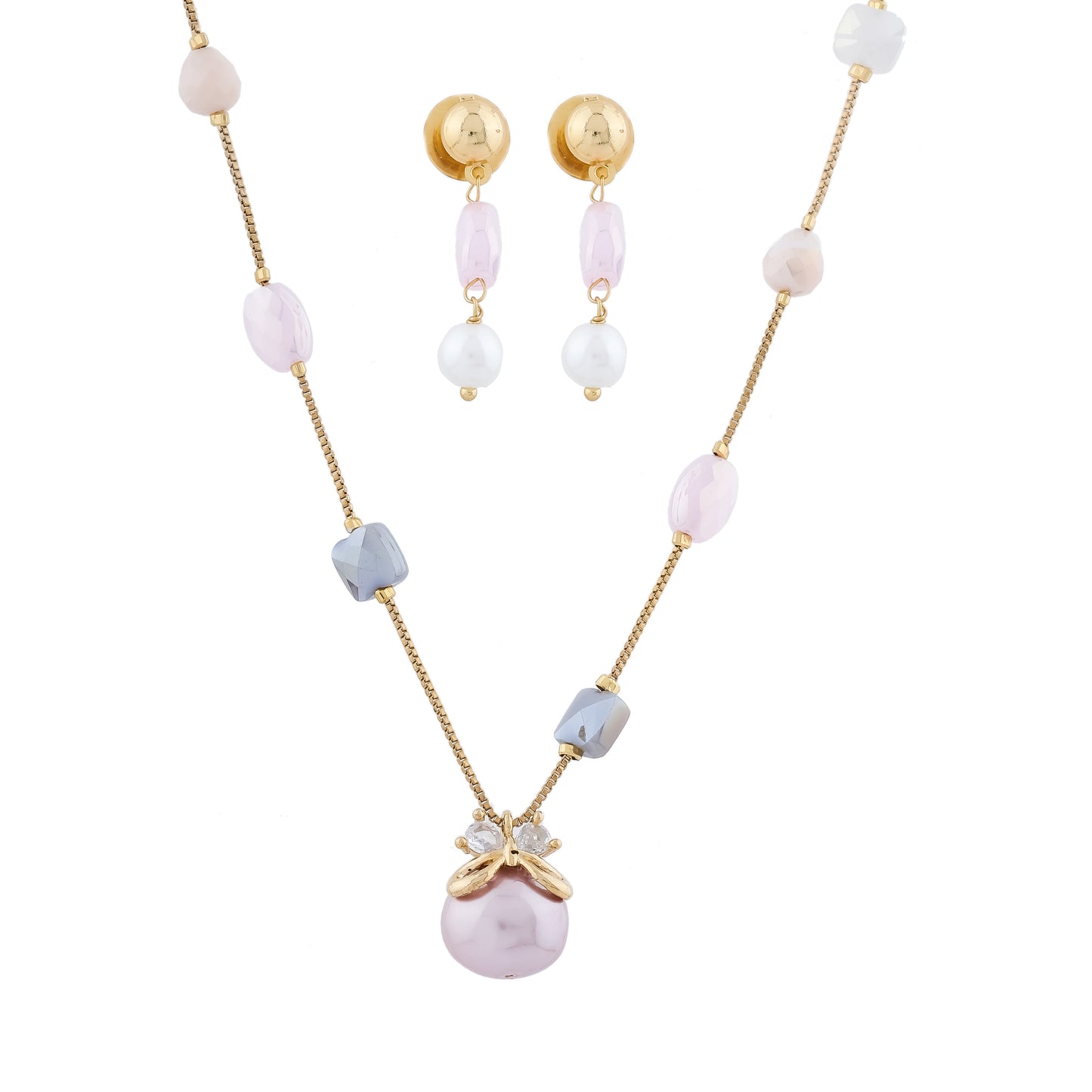 Pastel Crystal Beaded Mala Set