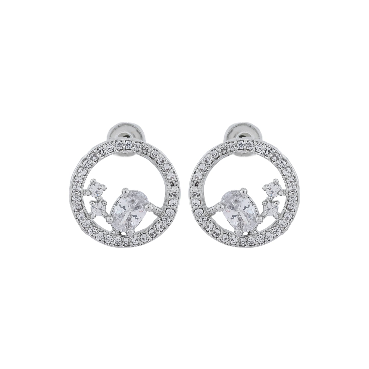 Ethereal Circle Crystal Earrings