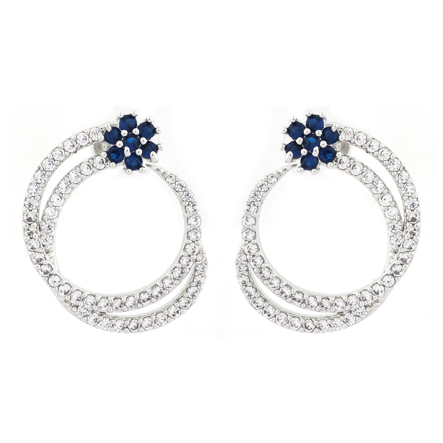 Sapphire Bloom Hoop Earrings