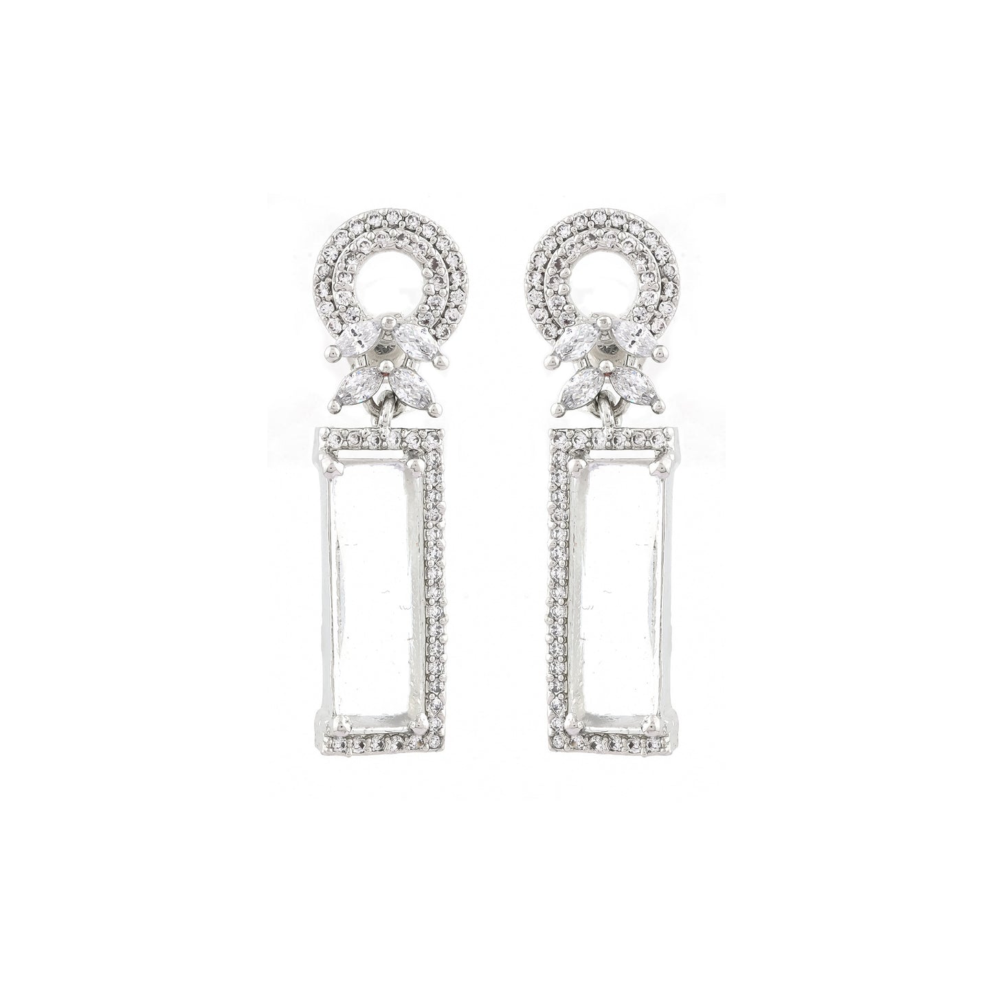 Crystal Arc Drop Earrings