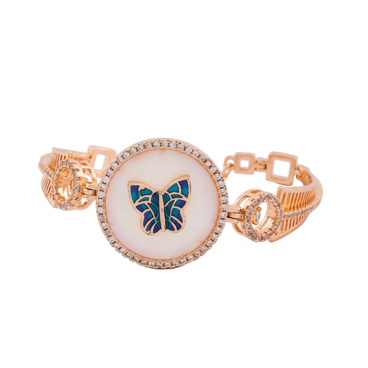 Butterfly Enamel Rose Gold Bracelet