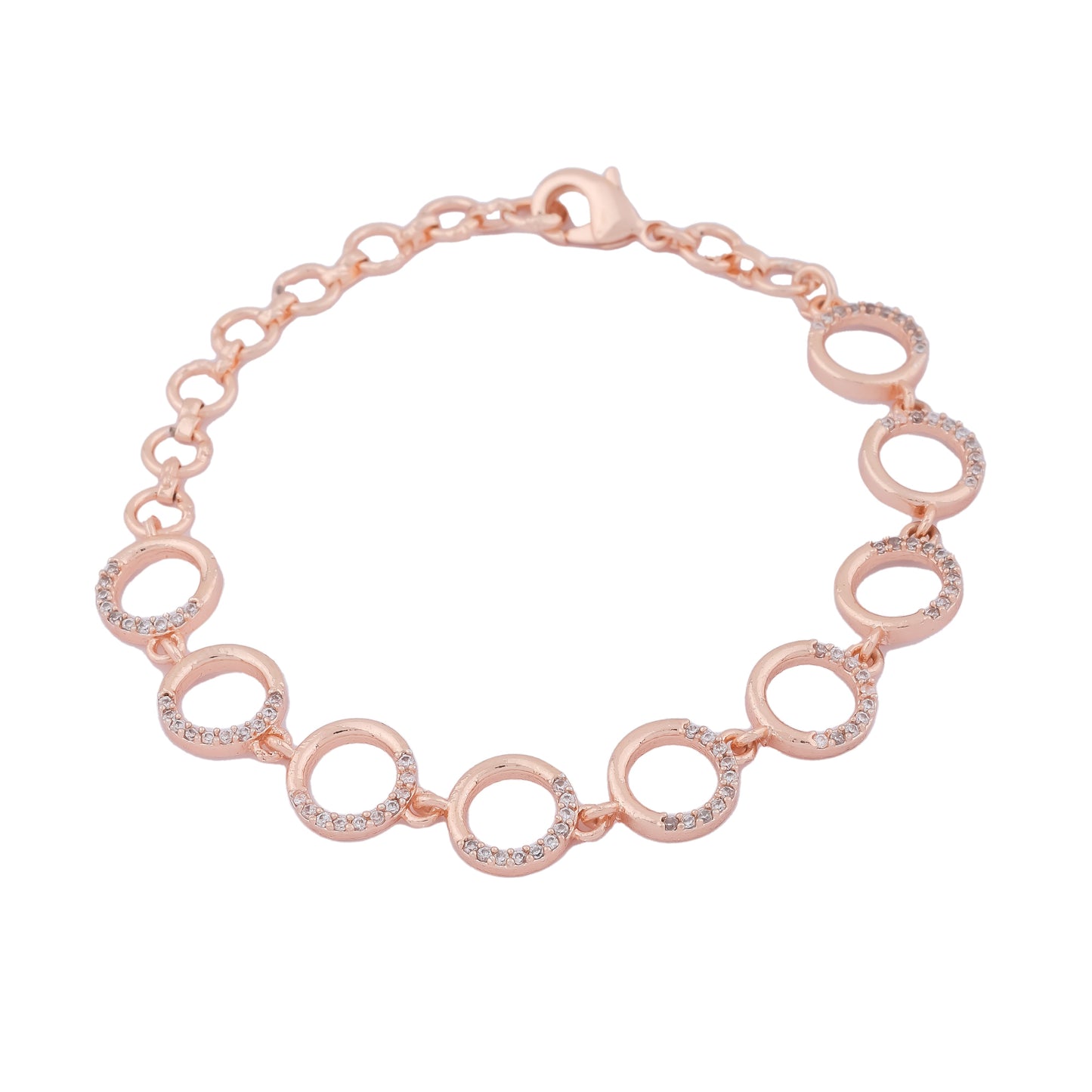 Elegant Rose Gold Circle Link Bracelet