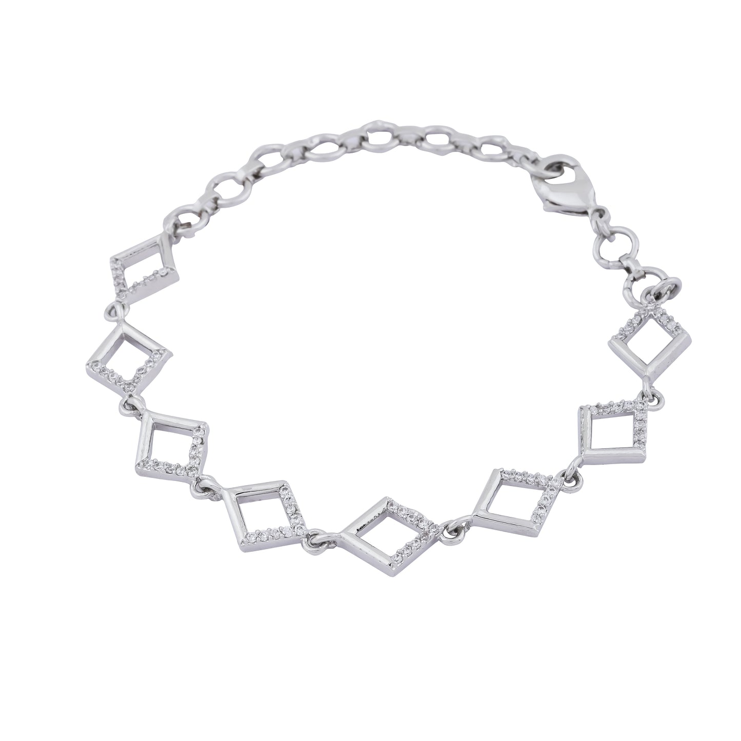 Geometric Diamond-Link Bracelet