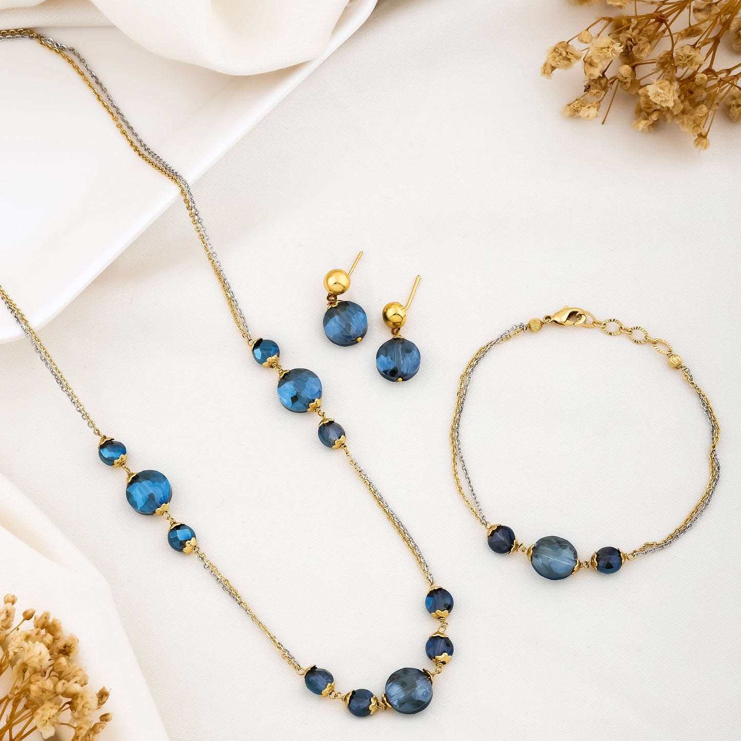 Azure Crystal Mala Set