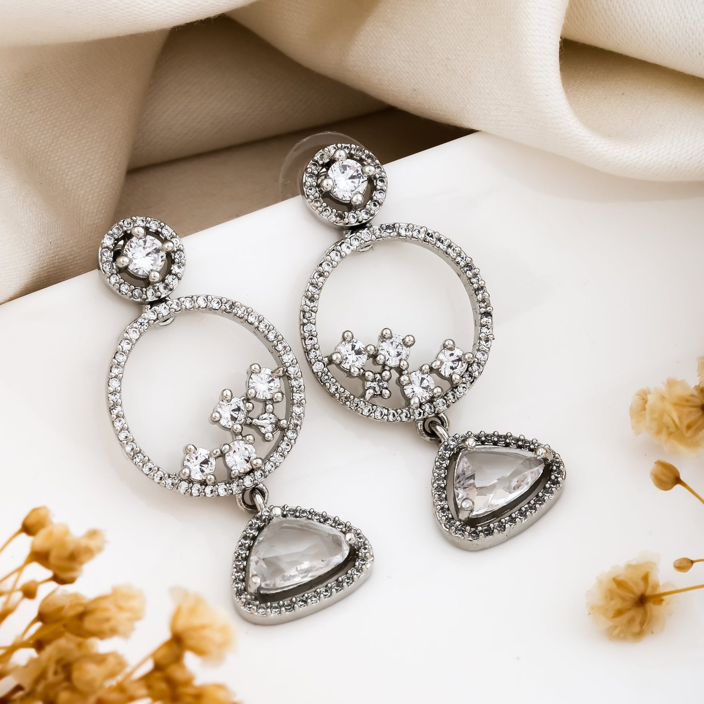 Celestial Halo Drop Earrings
