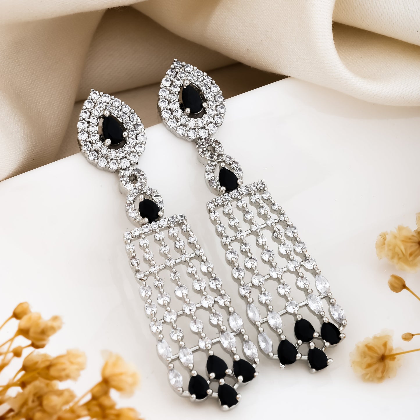 Midnight Cascade Drop Earrings