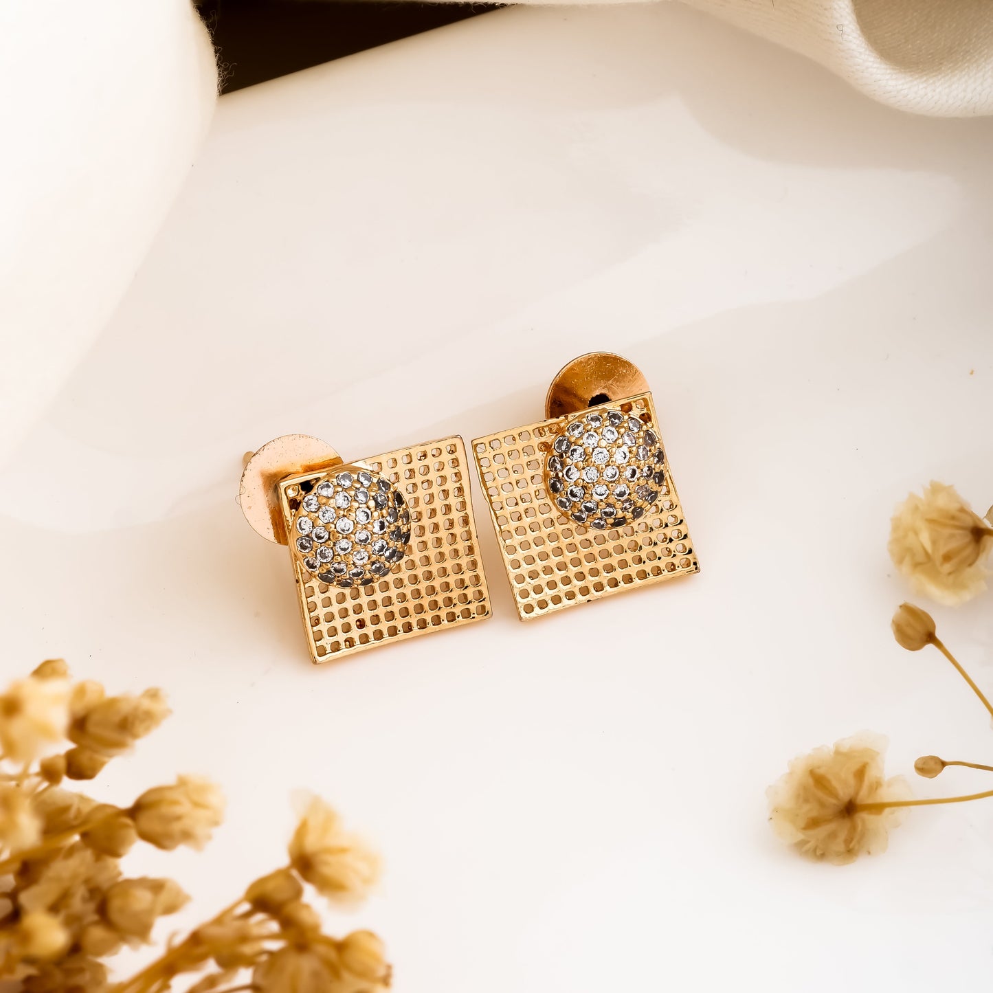 Golden Radiance Stud Earrings