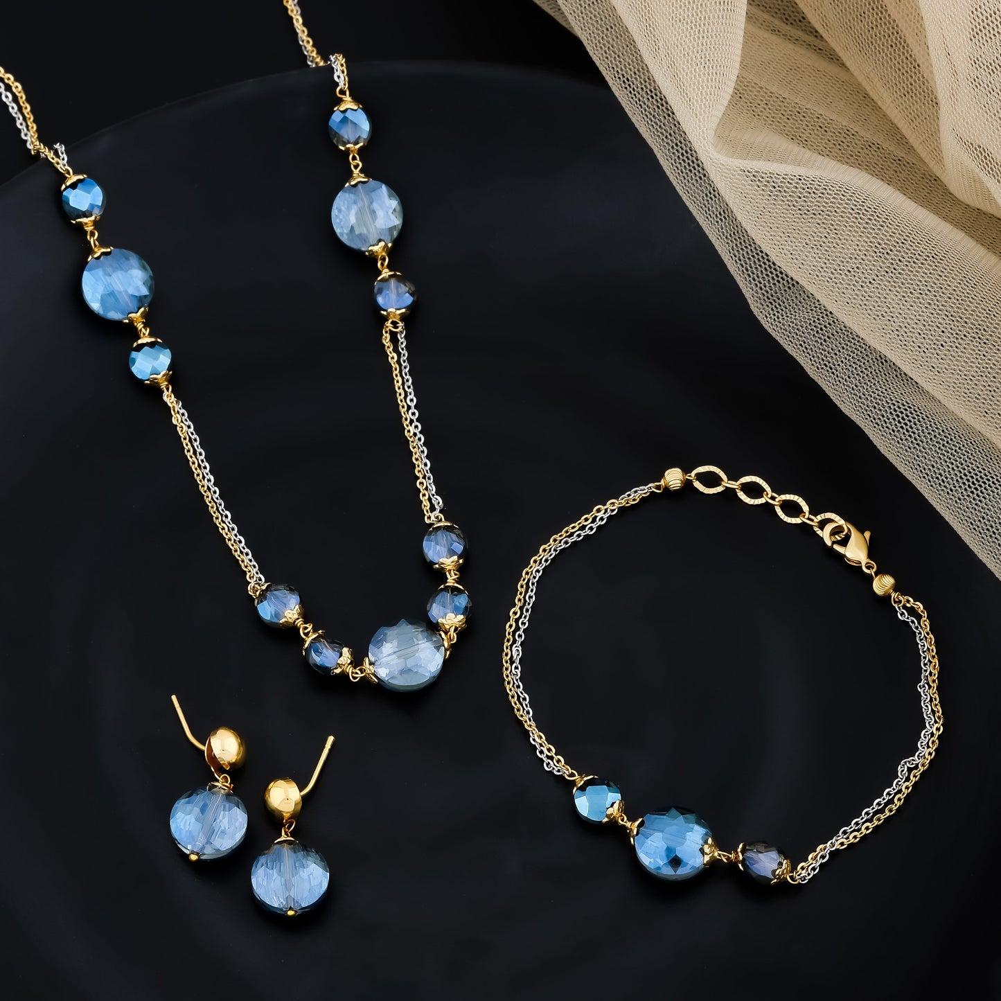 Azure Crystal Mala Set