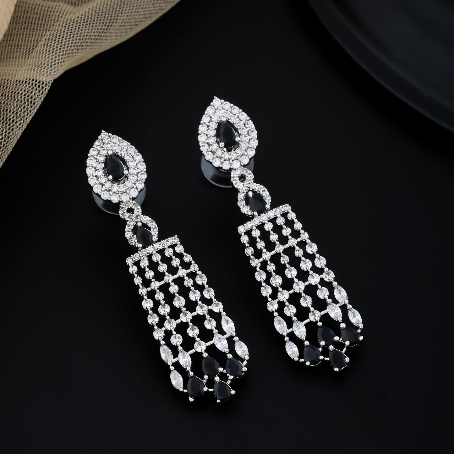 Midnight Cascade Drop Earrings