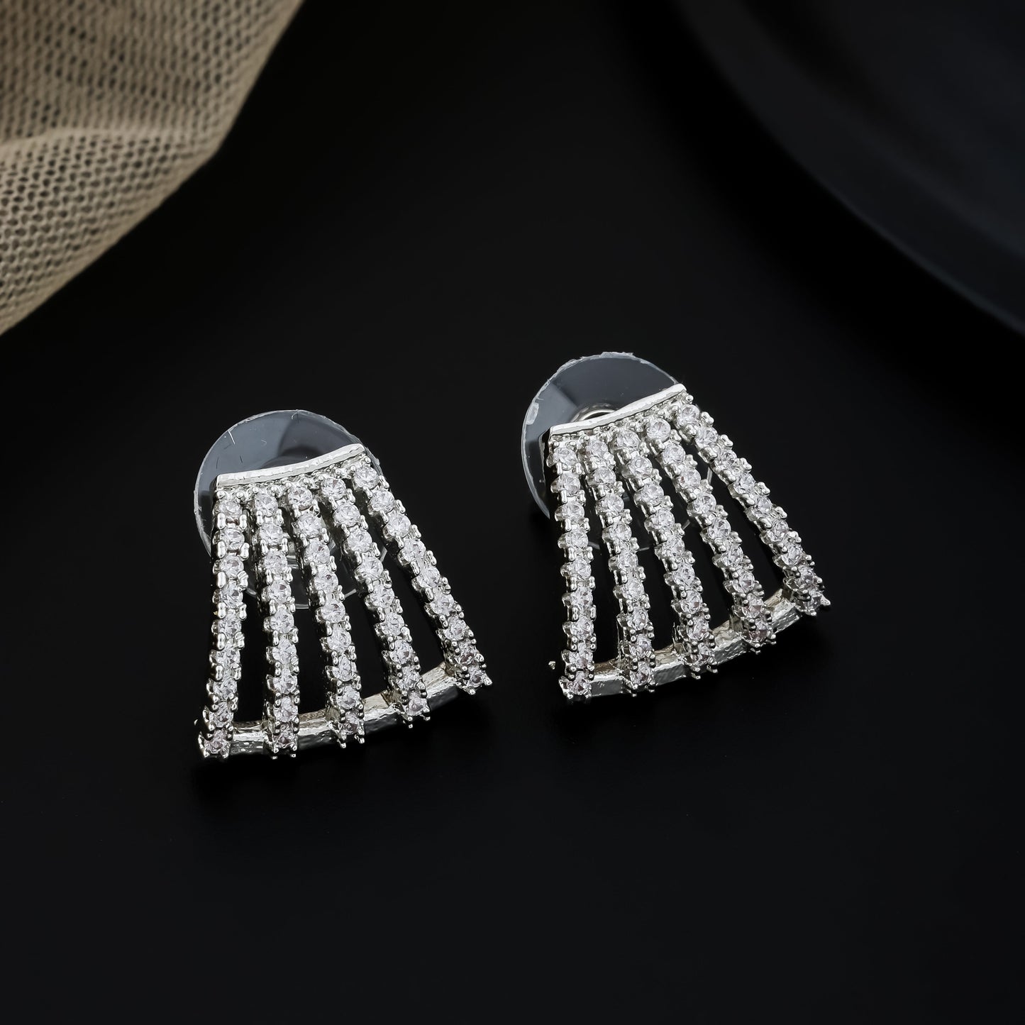 Dazzling Fan-Style Earrings