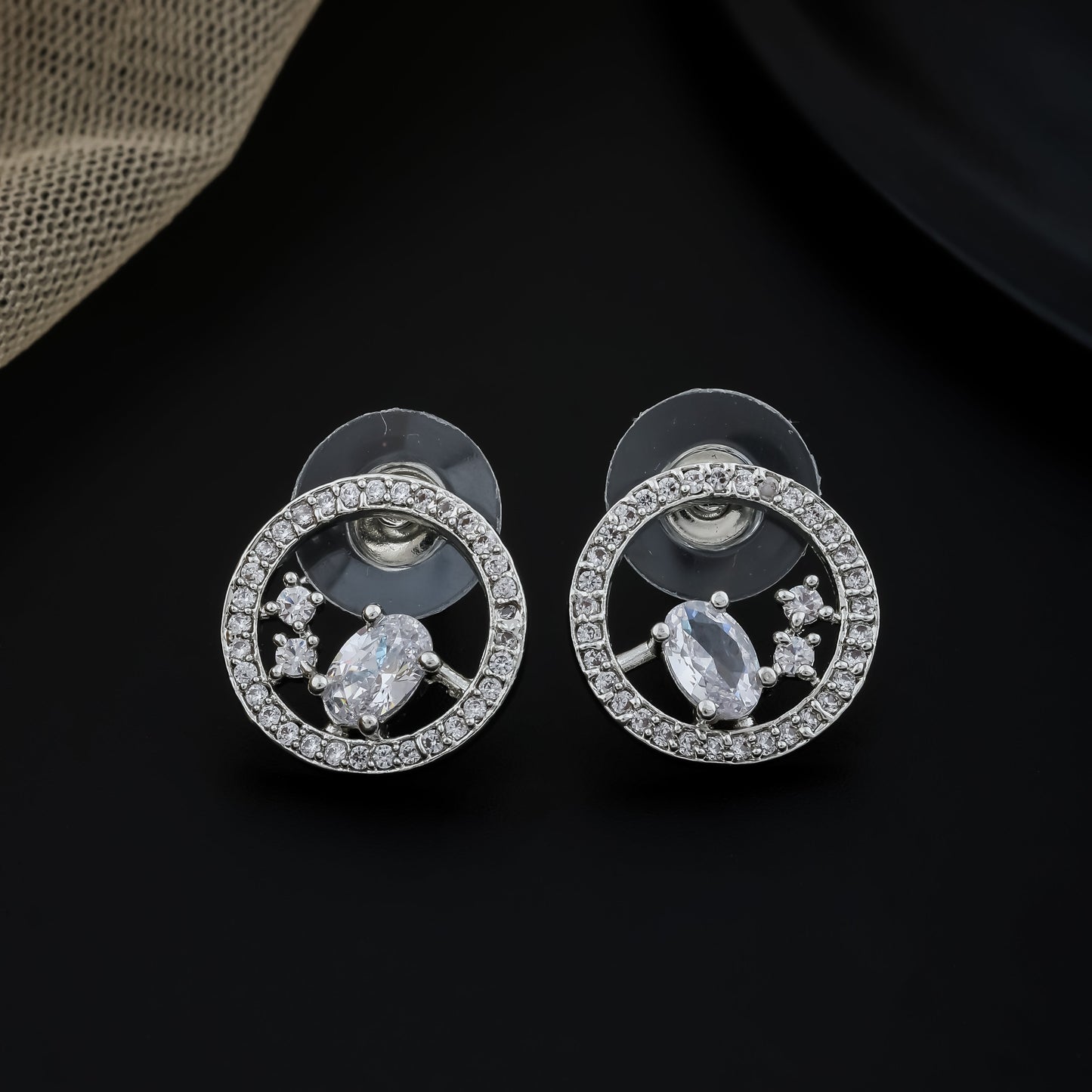 Ethereal Circle Crystal Earrings