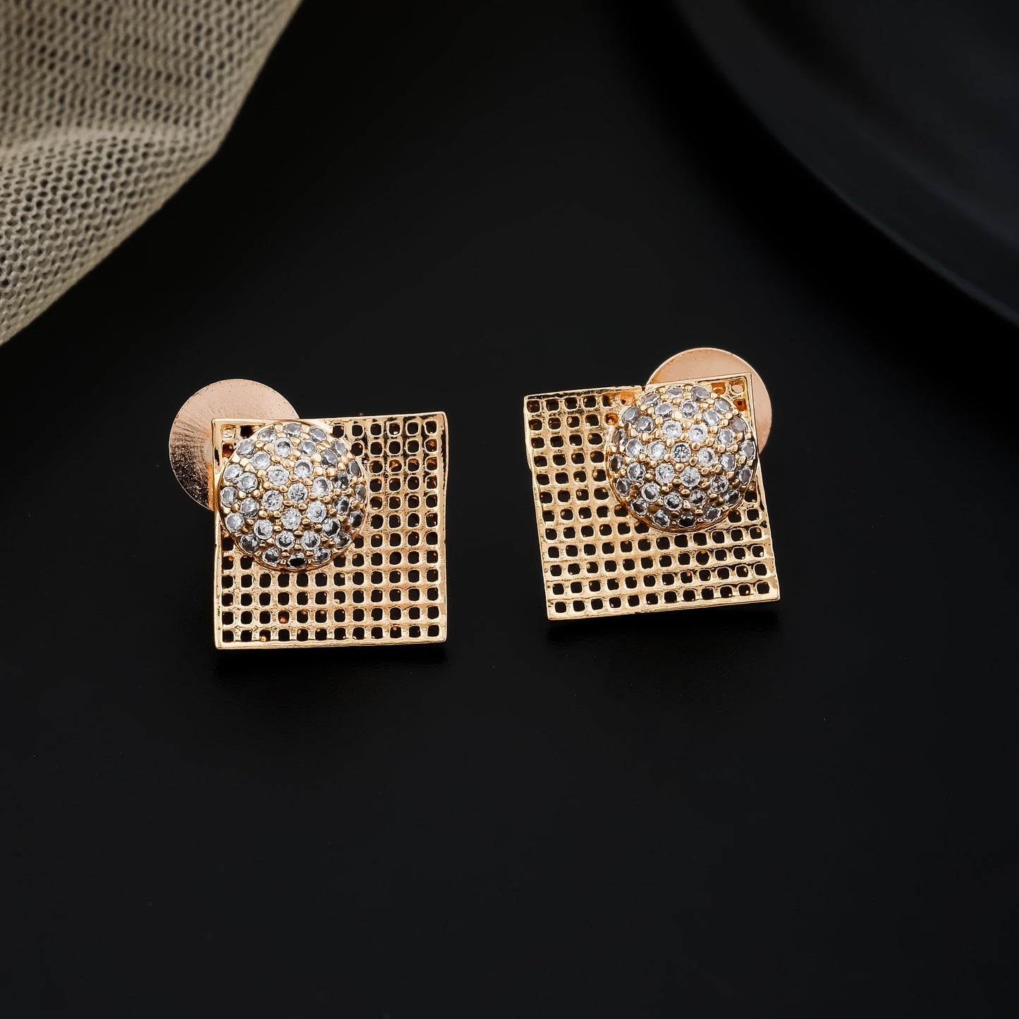 Golden Radiance Stud Earrings