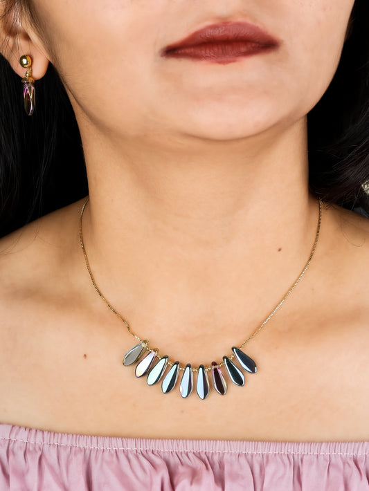 Iridescent Feather Mala Set