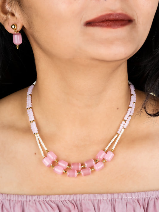 Blush Elegance Beaded Mala Set