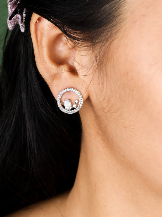 Ethereal Circle Crystal Earrings