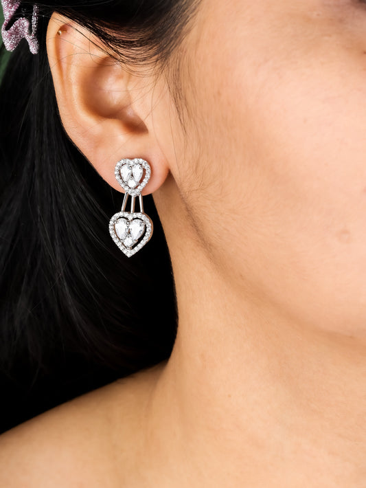 Crystal Heart Drop Earrings