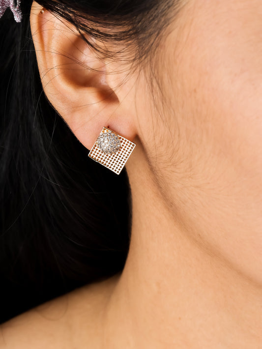 Golden Radiance Stud Earrings