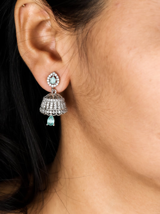 Aqua Bell Jhumka Earrings