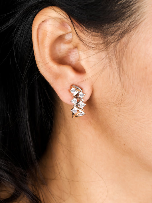 Elegant Rose Gold Zigzag Earrings