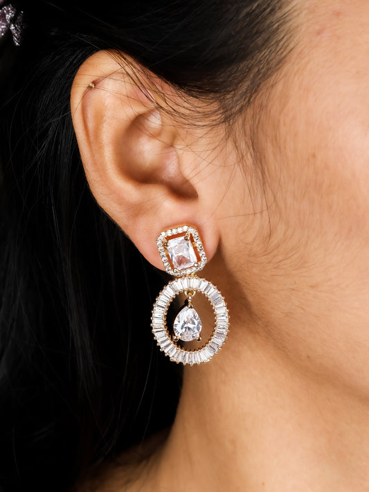 Golden Halo Drop Earrings