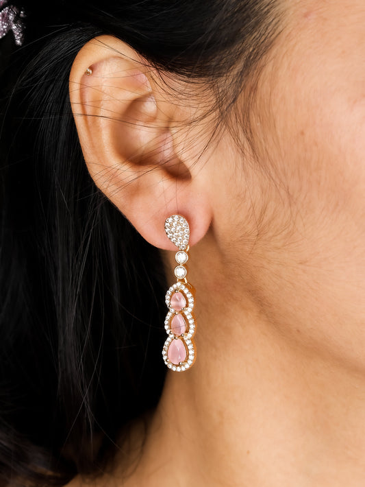 Blush Cascade Drop Earrings