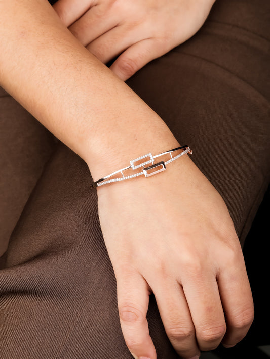 Elegant Rose Gold Geometric Bracelet