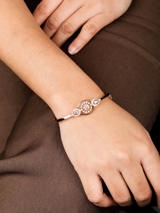 Radiant Rose Gold Crystal Bangle