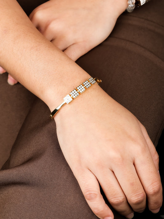 Elegant Rose Gold Pave Crystal Bangle