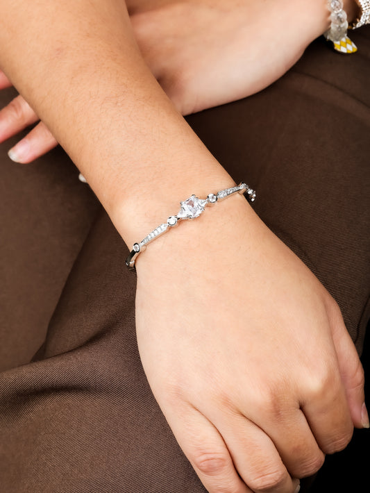 Graceful Silver Crystal Bracelet