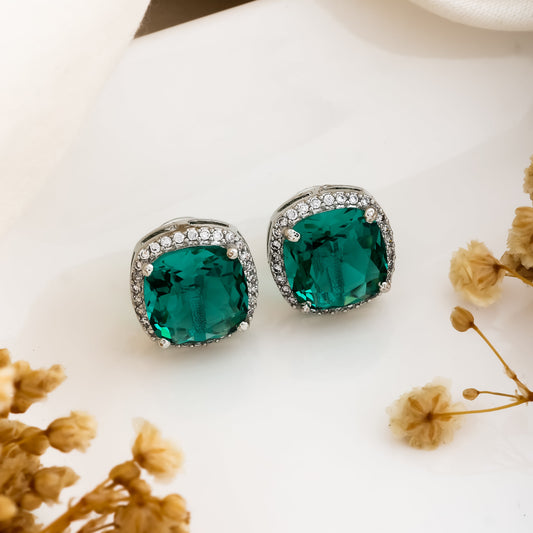 Radiant Aqua Stud Earrings