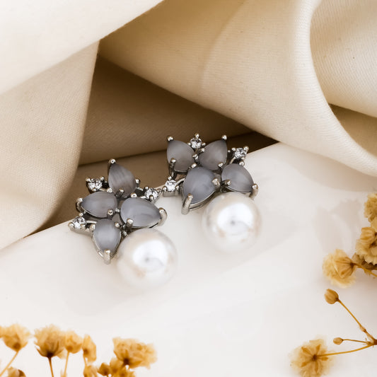 Lustrous Pearl Cluster Earrings