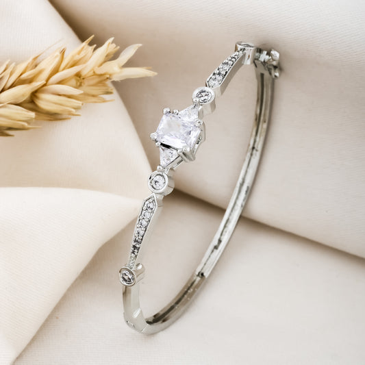Graceful Silver Crystal Bracelet