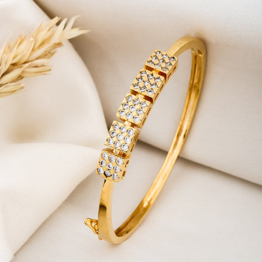 Elegant Rose Gold Pave Crystal Bangle