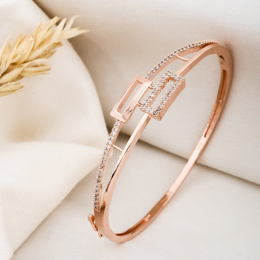 Elegant Rose Gold Geometric Bracelet