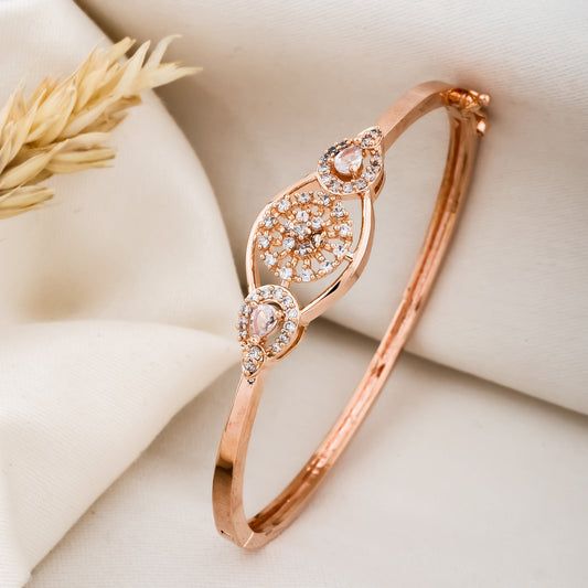 Radiant Rose Gold Crystal Bangle